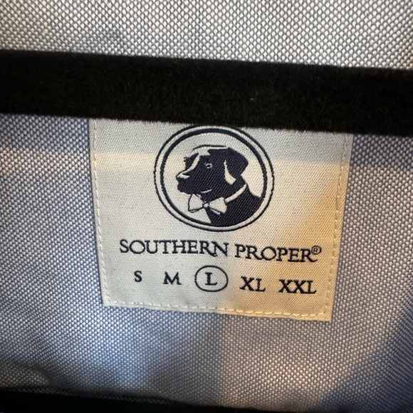 Southern Proper Blue Dress Shirt with Button-Down Collar - Picture 4 of 5